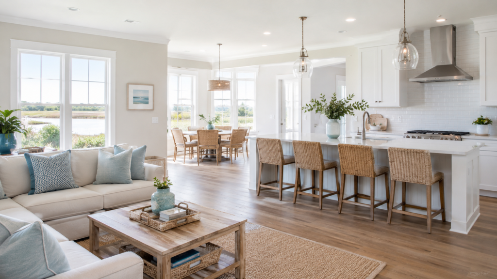 Clean healthy coastal home interior in Brunswick County NC after eco-friendly cleaning