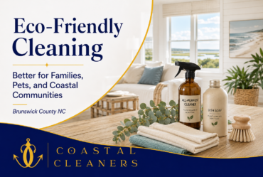 co-friendly cleaning products in a bright Brunswick County NC coastal home for families and pets