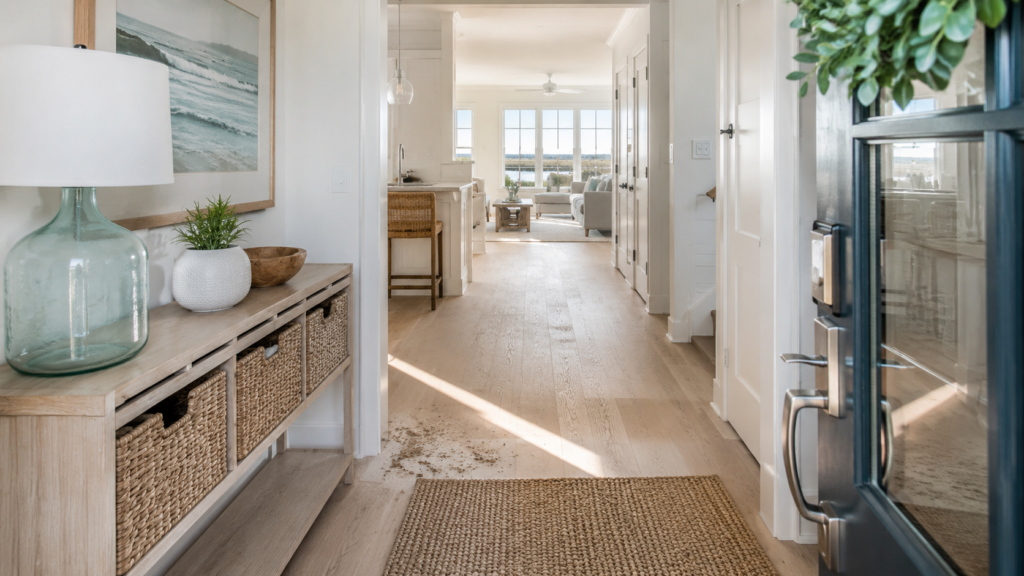 Sand near the entryway of a coastal Brunswick County NC home