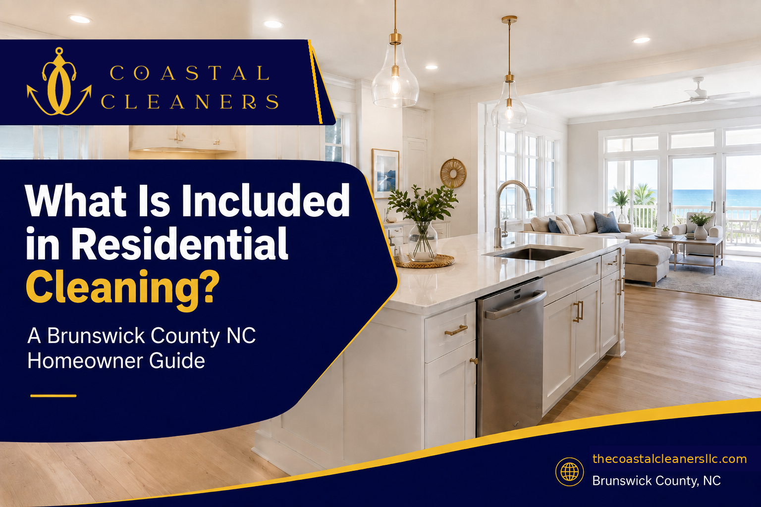 Bright Brunswick County NC coastal home for professional residential cleaning service guide