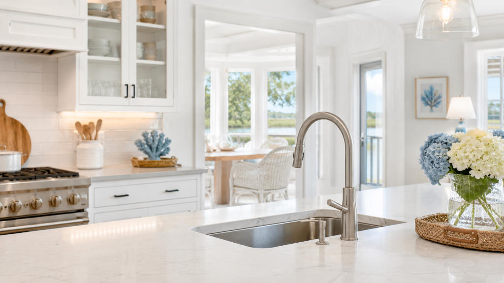Spotless coastal kitchen in Brunswick County NC included in residential cleaning service